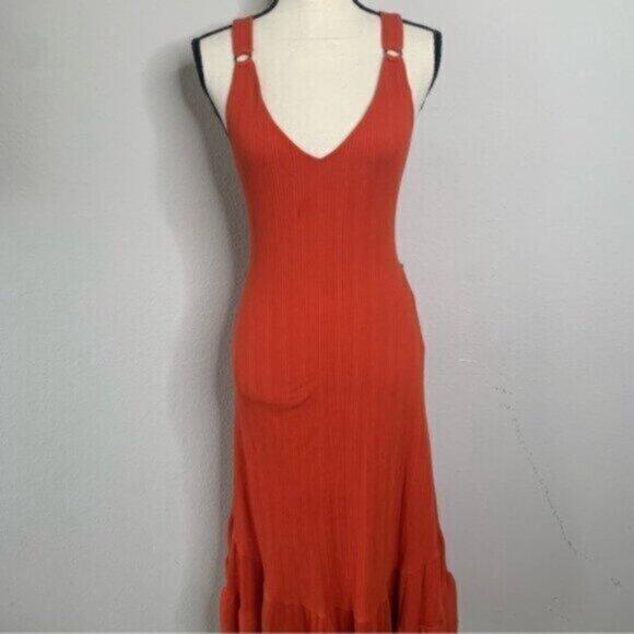 Free People Into You Orange Midi/Maxi Dress - Picture 10 of 14